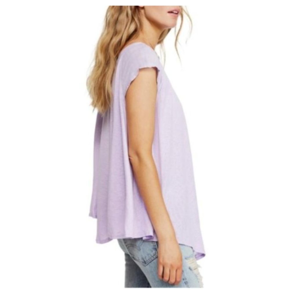 [SOLD] Free People Lilac Fields Keep It Casual Tee Shirt - Picture 3 of 10